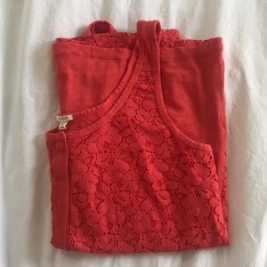 J. Crew Cotton Lace Tank Top